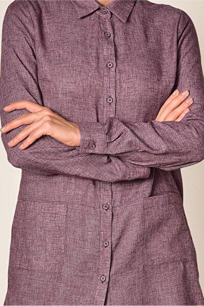 Alvina Asymetric Cut Linen Tunic with Pocket 4985