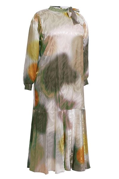 Alvina Σατέν Ζακάρ Φόρεμα Plus Size - 20515