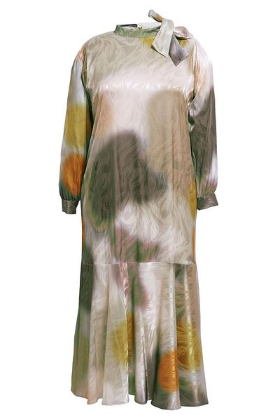 Alvina Σατέν Ζακάρ Φόρεμα Plus Size - 20515