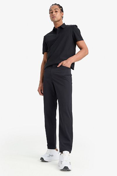 DeFacto DeFactoFit Slim Fit Slim Fit Standard Leg Ευέλικτο Πολυλειτουργικό Υφαντό Αθλητικό Παντελόνι E3333AX25S