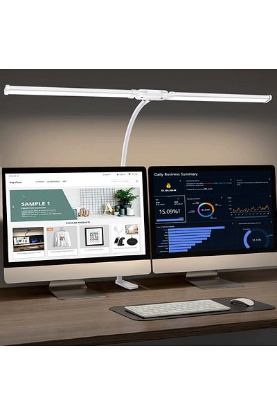 Choice Double Head White Led Double/single Head Reading Desk Lamp Foldable Swing Arm Table Lamp With Clip D