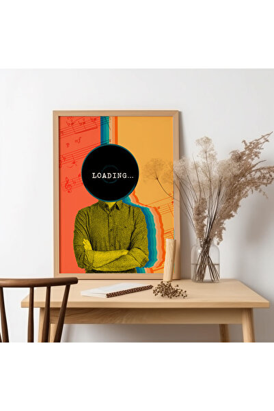 UNT Pictură de artă modernă cu rama din lemn