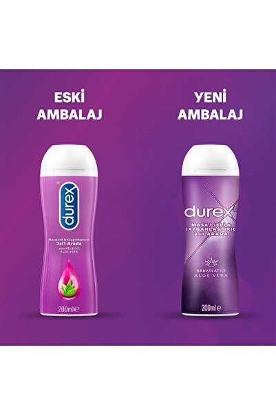 Durex Play Aloe Vera 2si1 Arada Kayganlaştırıcı & Masaj Jeli 200 ml + Ylang Ylang 2si1 Arada Jel 200 ml