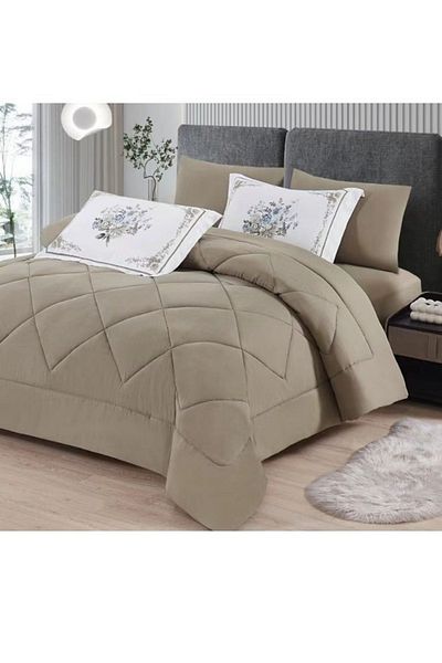 smart home Plain Duvet Set For Two Sides System Bedspread Consisting Of 6 Pieces, Microfiber 100%
