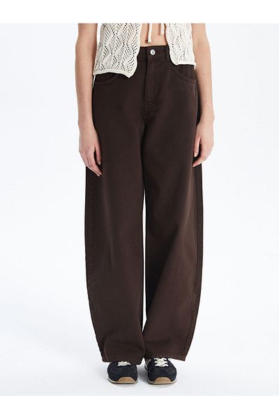 LC Waikiki Xside Brown Baggy Fit Women's Jean Trousers