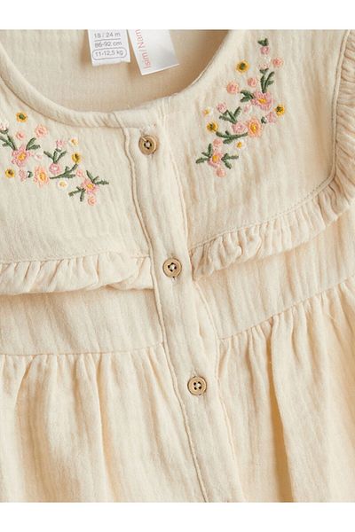 LC Waikiki New Season Floral Baby Girl Muslin Dress - S5Mo49Z1