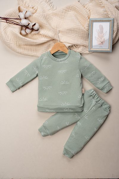 Mai Perla 2-Piece Baby Set with Sun Pattern on Top and Bottom