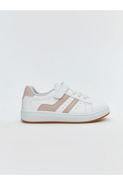 LC Waikiki Pantofi sport pentru fetiță LCW STEPS cu șireturi albe și velcro