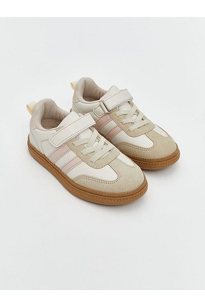 LC Waikiki Lcw Steps Beige Lace and Velcro Girls' Sports Shoes