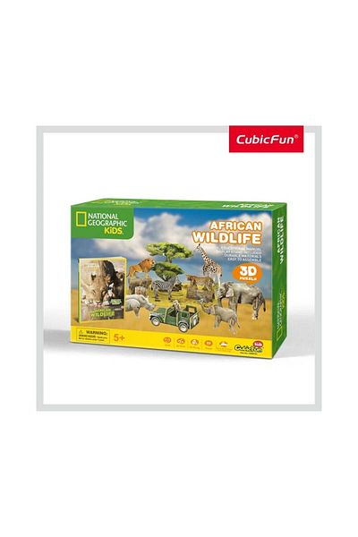 Cubic Fun Cubic Fun - Puzzle 3D si Brosura-Animale Salbatice 69 Piese