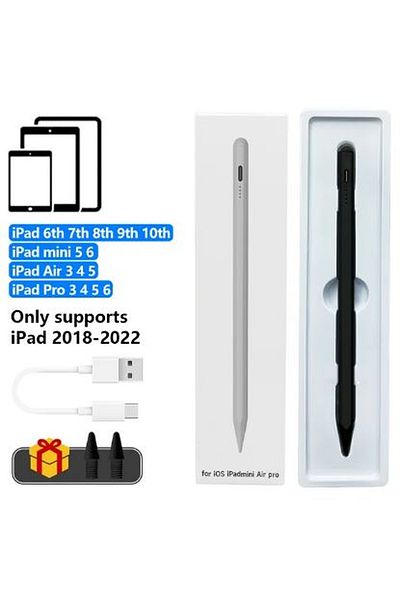 gökmer iPad Pencil Tablet Pen iPad 6-7-8-9-10 iPad Air 3-4-5-6-7 iPad Pro 3-4-5-6-7 iPad Mini Compatible Black