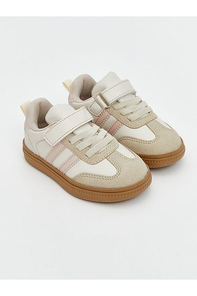 LC Waikiki Lcw Steps Baby Girl Sneakers with Beige Laces and Velcro