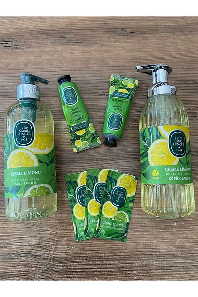 Eyüp Sabri Tuncer Eyüp Sabri̇ Tuncer Fountain Lemon Series07(Fluid-Foamsoaps500Ml,Cream50Mlx2,Wet Wipes150Pcs)