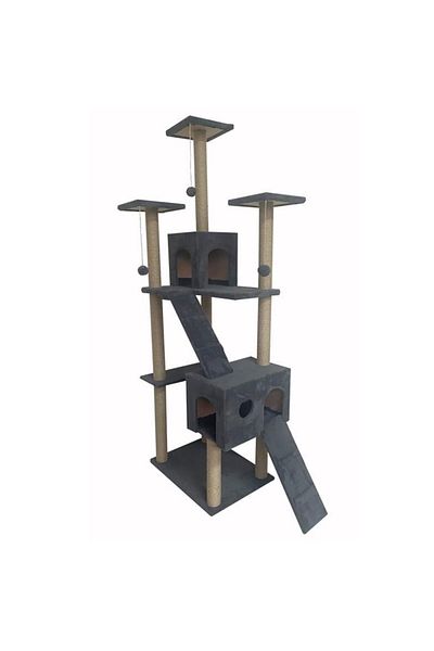 Reyo Anthracite Cat Scratching House - Pet Residence