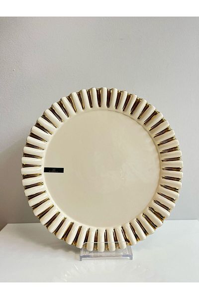 Kosova Gold Cream Presentation Bowl 32 Cmround Geb0-03