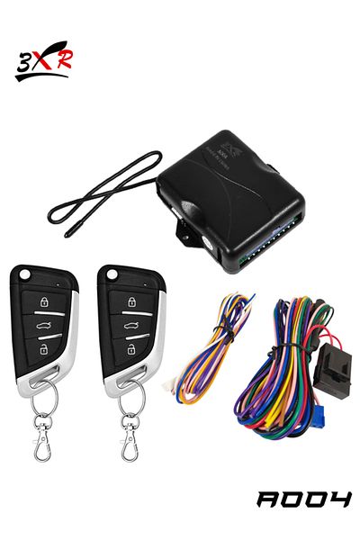 3XR Universal Car Keyless Entry System with 2 Remotes, Central Locking, Trunk Release, Window Closer