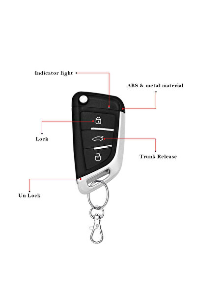 3XR Universal Car Keyless Entry System with 2 Remotes, Central Locking, Trunk Release, Window Closer