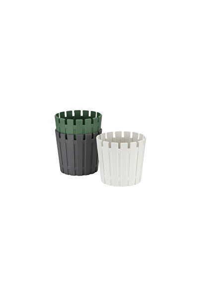 TD POWER Akasya Pastel Saksı 12 Litre 33cm Plastik Drenaj Izgaralı Bitki Çiçe...