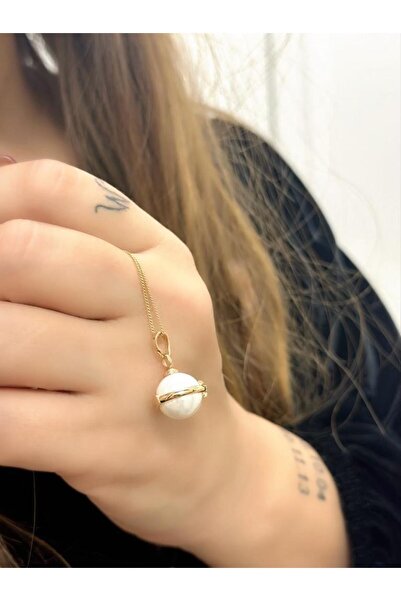MyladyAccessoriess 14K Altın Kaplama İnci Minimal Kolye