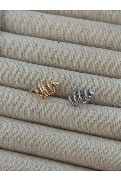 MyladyAccessoriess Special Series Curve Detailed Cartilage earrings Silver