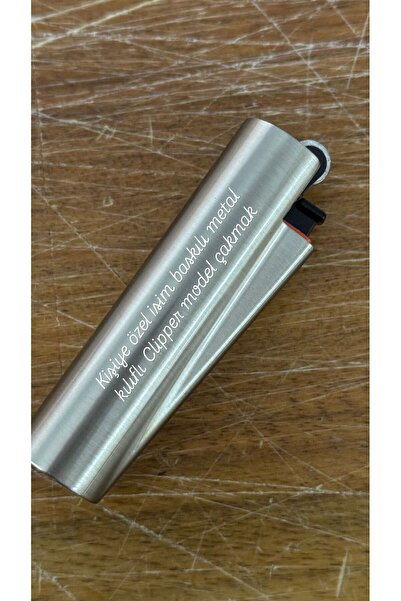 Clipper Kişiye özel isim baskılı metal kılıflı Clipper model çakmak