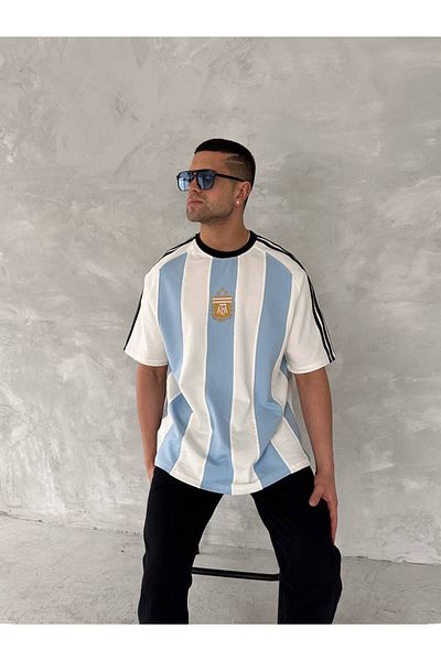 İLKCET MODA Arg Embroidery Oversize Unisex T-Shirt