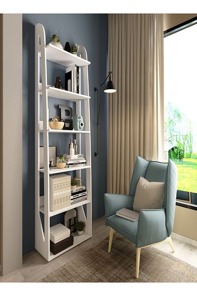 ARTLY 6-Shelf Wooden Bookcase Standing Bookshelf and Decorative Book Organizer for Living Room and Home White 183.5*60*30