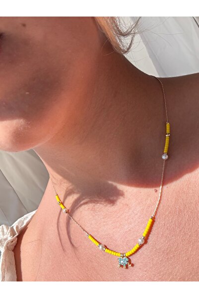 JEWELRY Uğurlu Fil Detaylı Kum Boncuk Kolye