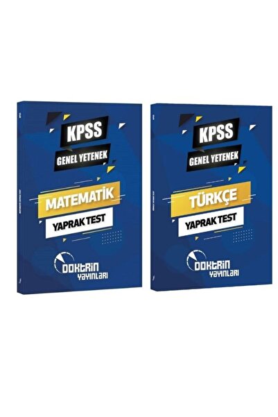 Doktrin Yayınları Doktrin Kpss Türkçe Ve Matematik Yaprak Test 2 Li Set
