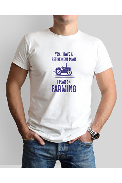 ONUR KANGAL Farmer and Tractor Themed Printed Crew Neck T-Shirt - Premium-Tc3024