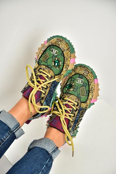 Fox Shoes U 380143604   Navy Blue/Green Fabric Stone Sports Shoes Sneakers