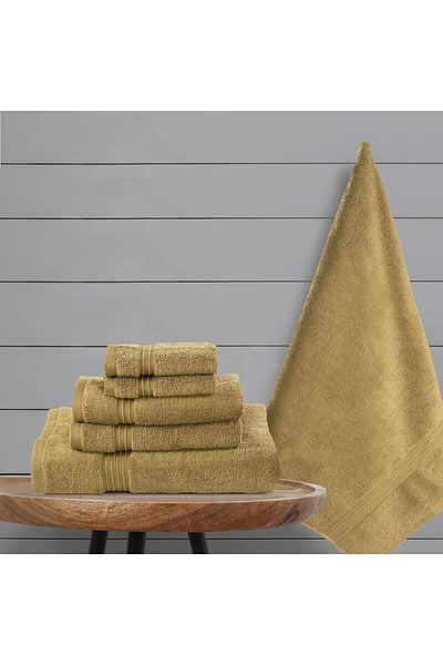 Comfy 550 GSM Set of 6 100% Cotton Towel Set - Beige