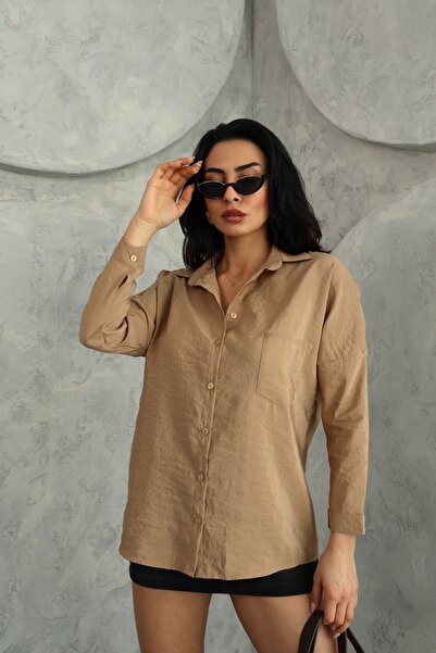 LE CARAMBOLE Γυναικείο πουκάμισο με μανίκια τριών τετάρτων με τσέπη μεγάλου μεγέθους