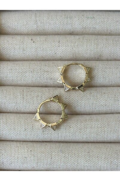 MyladyAccessoriess Güneş Ve Zirkon Taş Detay Görünüm Çelik Halka Küpe