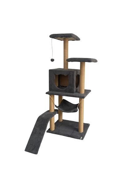 Reyo Pet S9 Cat Scratching Tower with 124 cm Platform Anthracite
