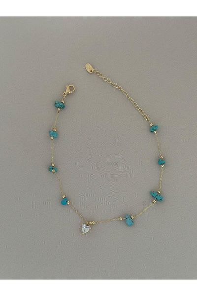 MyladyAccessoriess Turquoise and Dangle Brass Plated - Heart Detailed Conditioner
