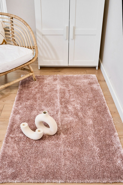 Apex Vega Pudra Post Peluş Düz Modern Makine Halısı