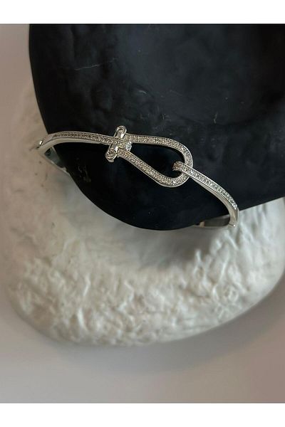 MyladyAccessoriess Zircon Stone Detailed Belt Handcuffs (Steel) Gold