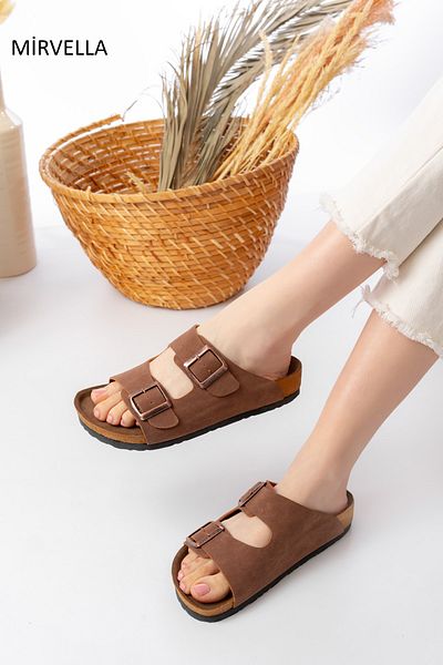mirvella Unisex Double Buckle Slippers Comfortable Home and Outdoor Slippers