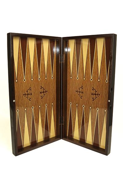 Bıyıklı Tobacco Star Antique Oak Backgammon - Large Size