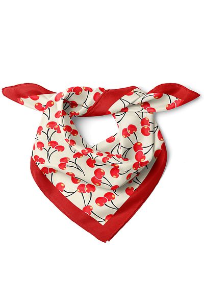 nehir eşarp Cherry Pattern Bandana Scarf 50 X 50 cm