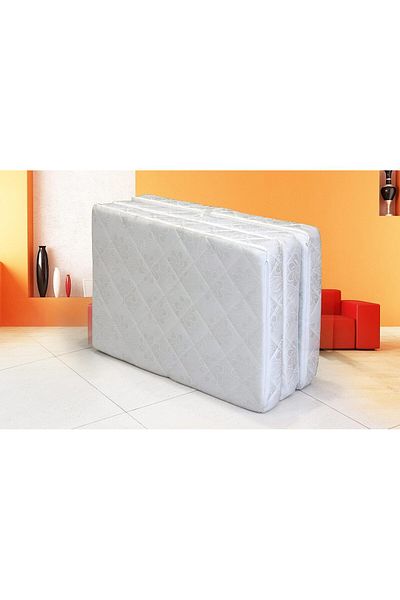 Comfy Portable White Satin  180x90x10cm Medicated Folding Mattress