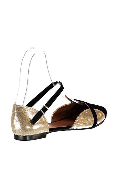 Fox Shoes Balerina Balerina B pentru femei negru/auriu 726881802