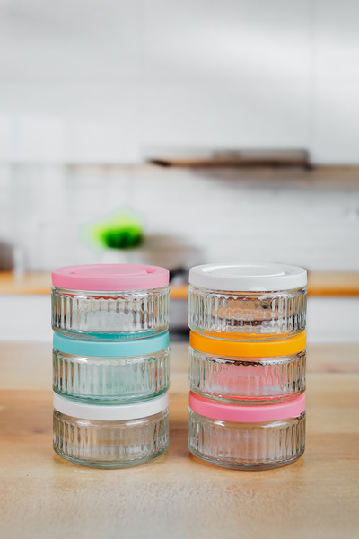 ZURİ DESİGN 6-Piece Airtight Glass Breakfast Set - 140 Cc | Mixed Lid, Leakproof Storage Container