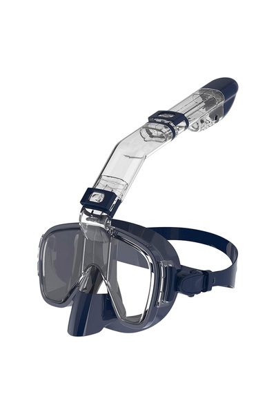 Choice مجموعة قناع سباحة للأطفال بنصف وجه للغطس تحت الماء أزرق داكن مقاس S/M،...