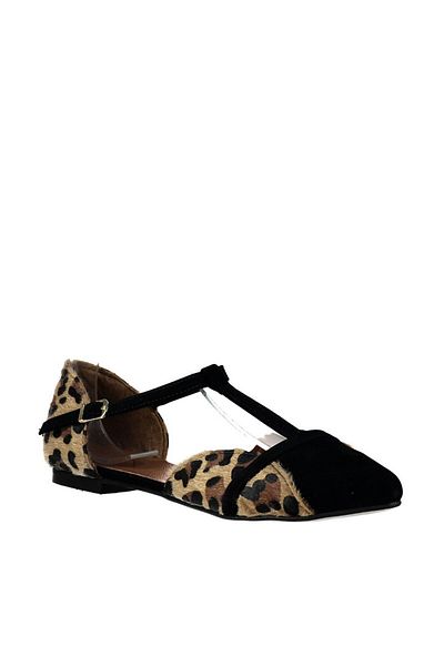 Fox Shoes Leopardie/čierne dámske baleríny B 726881802