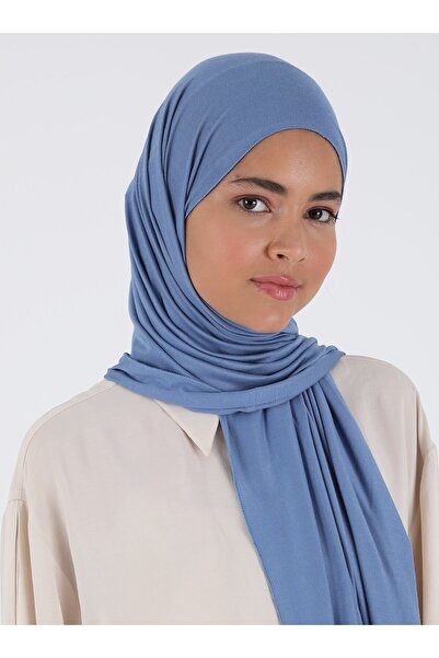 Ecardin Σάλι από χτενισμένο βαμβάκι - St 131 Μπλε τζιν