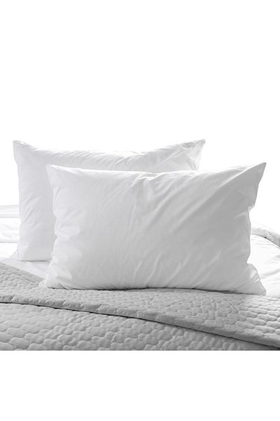Kotonia Home Set of 2 Hotel Pillowcases, 100% Cotton, Olandina, White, 40x40