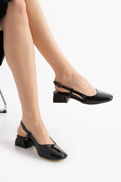 ich1one Pantofi de damă Bella Tocuri din piele lăcuită vârf pătrat – pentru combinații casual și ocazionale de zi cu zi și ocazii speciale