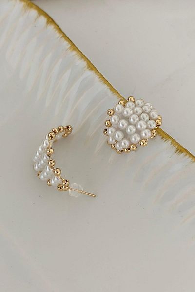 MyladyAccessoriess أقراط نصف دائرية بتصميم مصنوع يدويًا